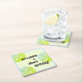 ピックボールパーティースポーツグリーンカスタム スクエアペーパーコースター (インサイチュ)