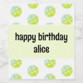 ピックボールパーティースポーツグリーンカスタム ワインラベル (シングルラベル)