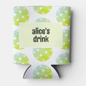 ピックボールパーティースポーツグリーンカスタム 缶クーラー (正面)