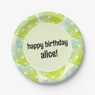 ピックボールパーティースポーツグリーン名前をカスタムする ペーパープレート