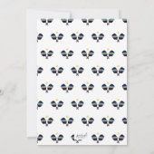 ピックボールパーティースポーツダークブルーストライプのパドル 招待状 (裏面)