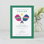 ピックボールパーティースポーツブルーグリーン招待状 招待状 (スタンド正面)