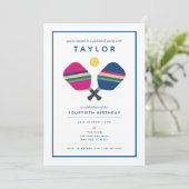 ピックボールパーティースポーツブルーグリーン招待状 招待状 (スタンド正面)