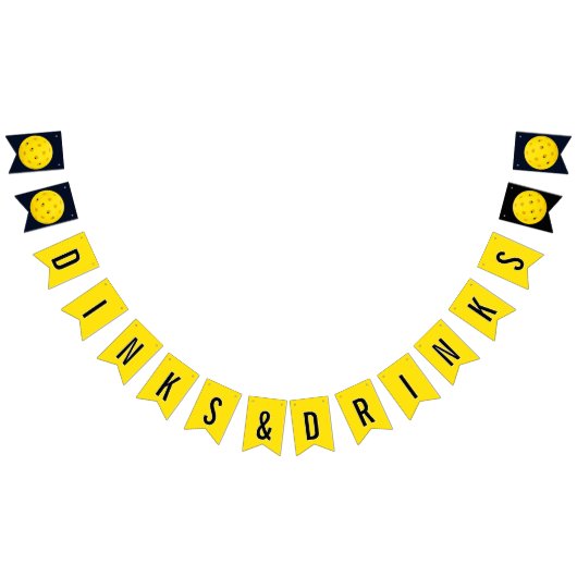 ピックボールパーティーディンクとドリンク バンティングフラッグ (全)