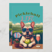 ピックボールパーティートーナメント招待状フレンチー 招待状 (正面/裏面)