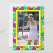 ピックボールパーティーバルーン紙吹雪黄色の写真 招待状 (裏面)