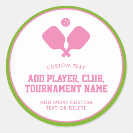 ピックボールパーティーパドルピンクグリーンカスタム ラウンドシール