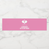 ピックボールパーティーパドルピンク白カスタム ペットボトルラベル (シングルラベル)