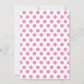 ピックボールパーティーパドルピンク白カスタム 招待状 (裏面)