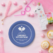 ピックボールパーティーパドルブルーホワイトカスタムホテル ペーパープレート (パーティー)