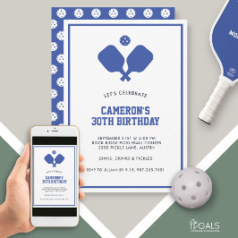 ピックボールパーティーパドルブルーホワイトカスタムホテル 招待状