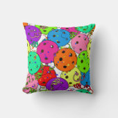 ピックボールパーティーピックボールのバルーンを白に クッション (正面)