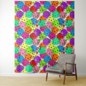 ピックボールパーティーピックボールのバルーンを白に タペストリー (インサイチュ)