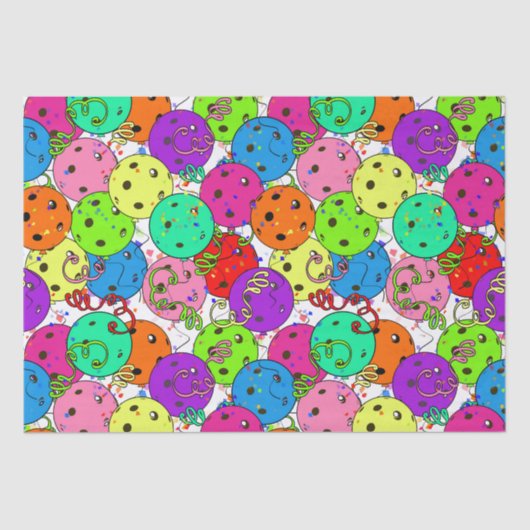 ピックボールパーティーピックボールのバルーンを白に 薄葉紙 (正面)