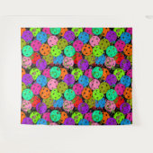 ピックボールパーティーピックボール風船ブラック タペストリー (正面(横))