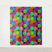 ピックボールパーティーピックボール風船ブラック タペストリー (正面)