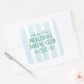 ピックボールパーティーフェイスグリーン&ブルーステッカーデザイン スクエアシール (封筒)