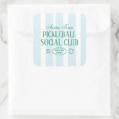 ピックボールパーティーフェイスグリーン&ブルーステッカーデザイン スクエアシール (バッグ)