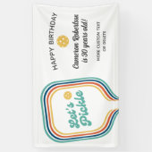 ピックボールパーティーレッツピックルレトロストライプカスタム 横断幕 (縦)