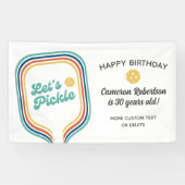 ピックボールパーティーレッツピックルレトロストライプカスタム 横断幕 (横)