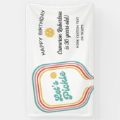 ピックボールパーティーレッツピックルレトロストライプカスタム 横断幕 (縦)