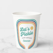 ピックボールパーティーレッツピックルレトロレインボーストライプ 紙コップ (裏面)