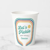 ピックボールパーティーレッツピックルレトロレインボーストライプ 紙コップ (正面)