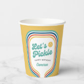 ピックボールパーティーレッツピックルレトロレインボーストライプ 紙コップ (裏面)