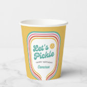 ピックボールパーティーレッツピックルレトロレインボーストライプ 紙コップ (裏面)