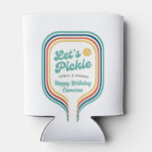 ピックボールパーティーレッツピックルレトロレインボーストライプ 缶クーラー (裏面)