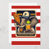 ピックボールパーティー大会招待状ゾウ 招待状 (正面/裏面)