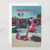 ピックボールパーティー大会招待状フラミンゴ 招待状 (正面/裏面)