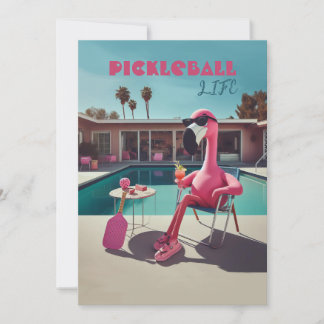 ピックボールパーティー大会招待状フラミンゴ 招待状