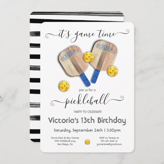 ピックボールパーティー大会 招待状 (正面/裏面)