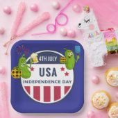 ピックボールパーティー第4回7月インディペンデンスデイアメリカ ペーパープレート (パーティー)