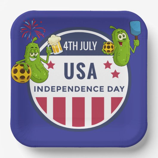 ピックボールパーティー第4回7月インディペンデンスデイアメリカ ペーパープレート (正面)