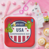 ピックボールパーティー第4回7月インディペンデンスデイアメリカ ペーパープレート (パーティー)