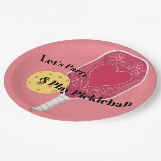 ピックボールパーティー紙プレート ペーパープレート (アングル)