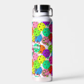 ピックボールパーティー紙吹雪とバルーンのパーソナライズ ウォーターボトル (背面)