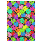 ピックボールパーティー紙吹雪とバルーンのブラック テーブルクロス (正面)