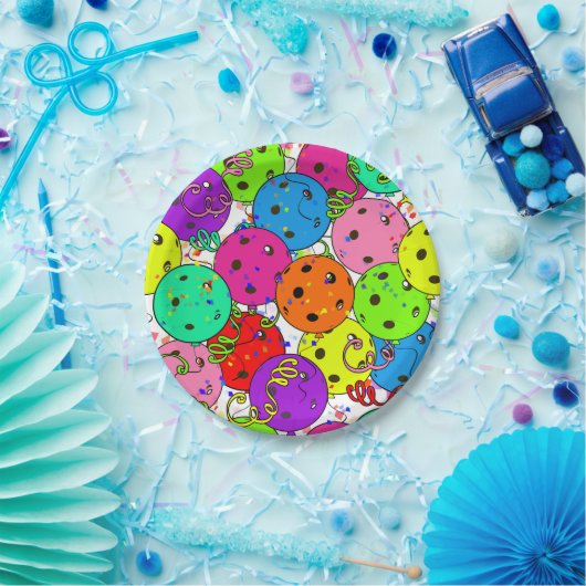 ピックボールパーティー紙吹雪とピックボール風船 ペーパープレート (パーティー)