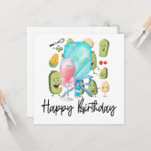 ピックボールパーティー誕生日 カード (正面/裏面インサイチュ)