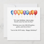 ピックボールパーティー誕生日 カード (裏面)
