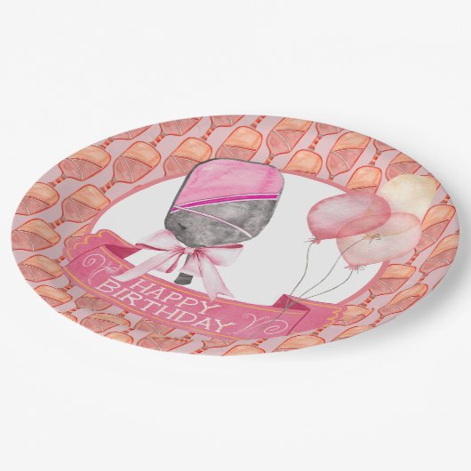 ピックボールパーティー誕生日 ペーパープレート (アングル)