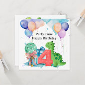 ピックボールパーティー4th誕生日 カード (正面/裏面インサイチュ)