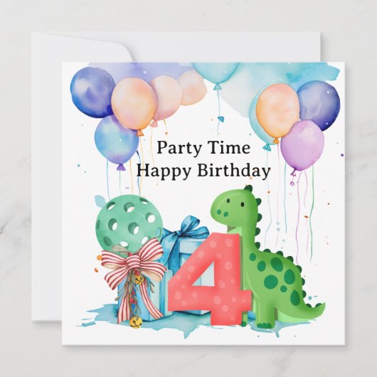 ピックボールパーティー4th誕生日 カード (正面)