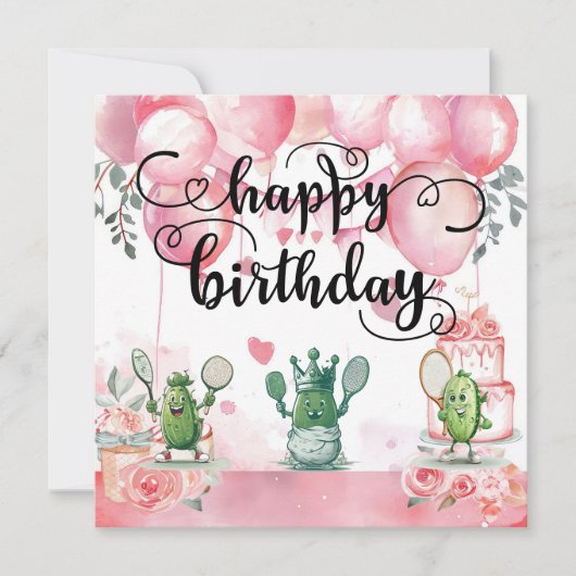 ピックボールパーティー4th誕生日 カード (正面)