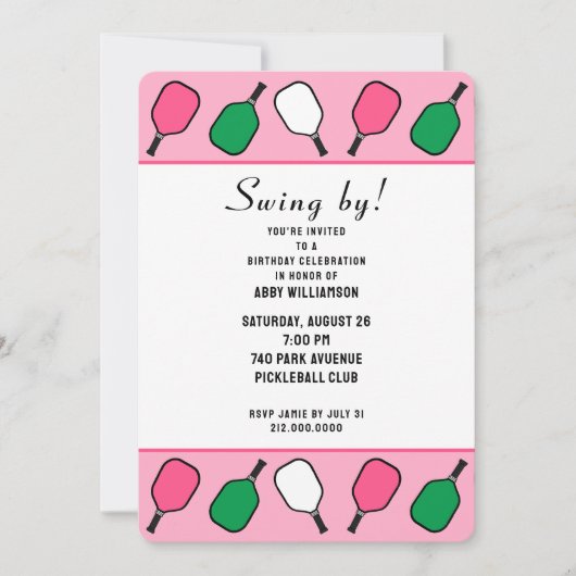 ピックボールパーティー 招待状 (正面)