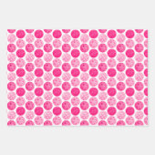 ピックボールピンクホワイトグリーンブラックピックボールパーティー ラッピングペーパーシート (正面)