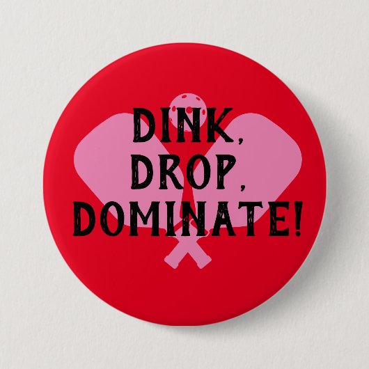 ピックボールピンバッジピックボールゲームプレーヤー 缶バッジ (正面)